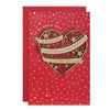 Wooden Heart Decoration Design One I Love Christmas Card