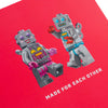 Red LEGO Robot Characters Design Made For Each Other Open Blank Card