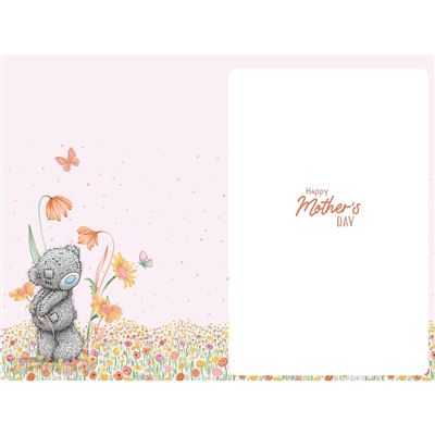 Bear Holding Big Flower To Mum From Your Son Mother's Day Card