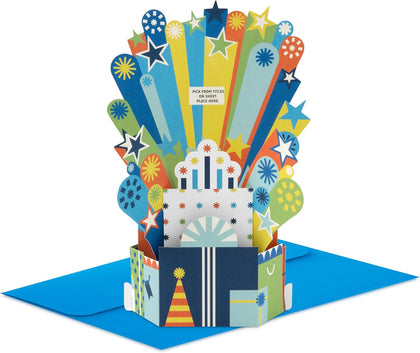 Paper Wonder Stars Design Customizable Pop Up Birthday Card for Him