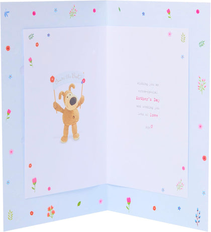 Boofle Holding Banner From Son Mother's Day Card
