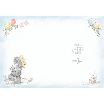Bear In Party Hat Big Wishes Birthday Card