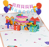 Flag Pulling Birthday Party 3D Pop Up Greeting Card