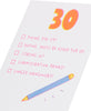 Funny Checklist Design 30th Birthday Card for Her/Friend
