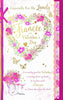 Floral Heart Lovely Fiancée Luxury Handmade 3D Effect Valentine's Day Card