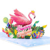 Pink Party Bird 3D Flamingo 3D Pop Up Birthday Card