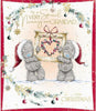 Bears Holding Framed Heart Special Nanny & Grandad Christmas Card