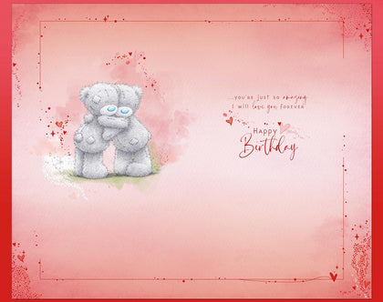Bear With Posy Of Roses One I Love Handmade Birthday Card