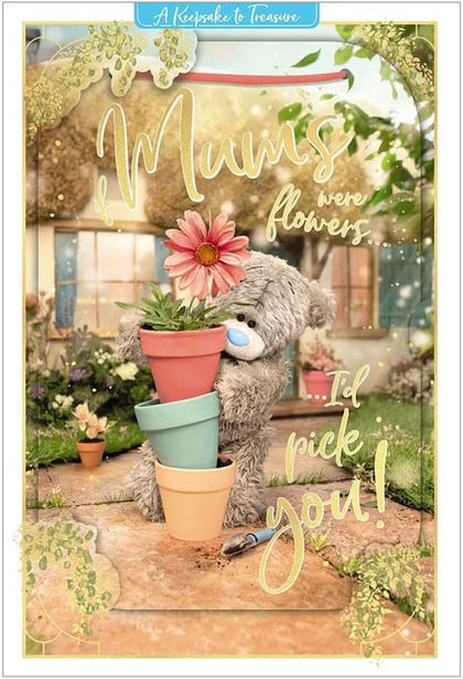 Bear With Stack Of Plant Pots To Mum Mother's Day 3D Keepsake Card