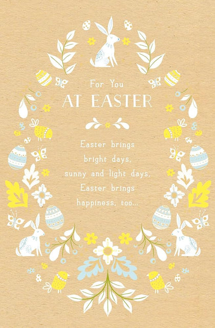 Bright Days Bunny and Egg Design Easter Card