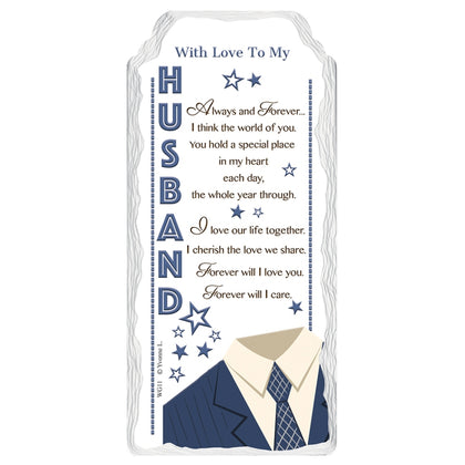 With Love To My Husband Sentimental Handcrafted Ceramic Plaque
