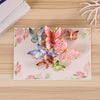 Peach Butterfly and Flowers 3D Pop Up Greeting Card - Birthday Mother Anniversary