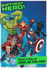 Marvel Superheroes Design with Activity & Personalised Age Number Birthday Card