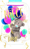 Bear Holding Balloons 3D Photo Finish Keepsake Niece Birthday Card