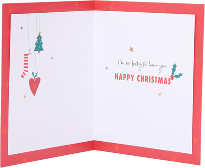 Bright Patterned Lettering Boyfriend Christmas Card