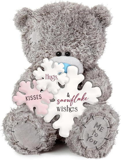 Me to You Tatty Teddy Bear Holding Hugs & Kisses Snowflakes, 21cm High Official Collection