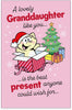 Cat Cartoon Design Granddaughter Christmas Card