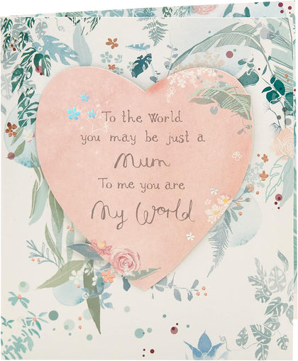 Heart & Leaves Design Mother's Day Card
