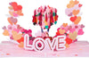 Elegant Love Roses & Hearts 3D Pop Up Valentine's Day Card