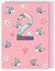Narwhals & Starfish Embellished Girls 2nd Birthday Card