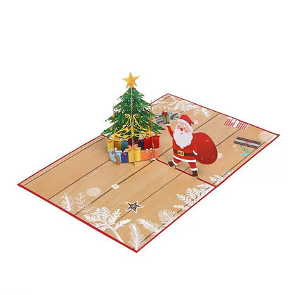 Holiday Magic Santa & Tree 3D Pop Up Christmas Card