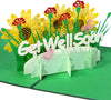 Sunflower & Carnation Garden 3D Pop Up Get Well Soon Card