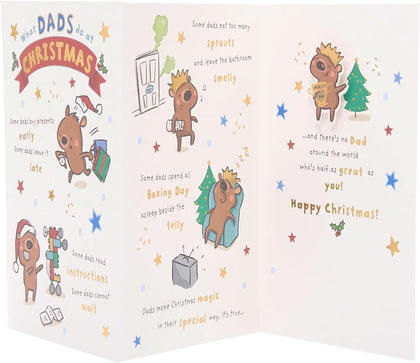 Bear Doing Activities Dad Christmas Card