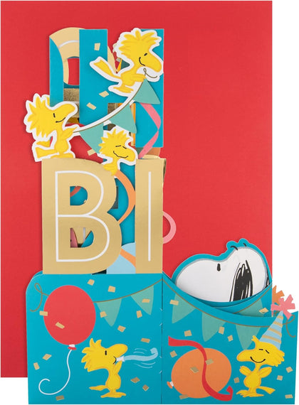 Banner Design Peanuts Snoopy 3D Pop Up Happy Birthday  Card