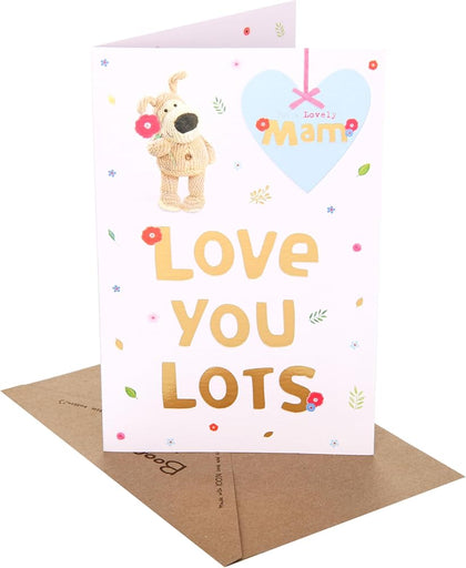 Boofle Holding a Single Flower Mam Birthday Card