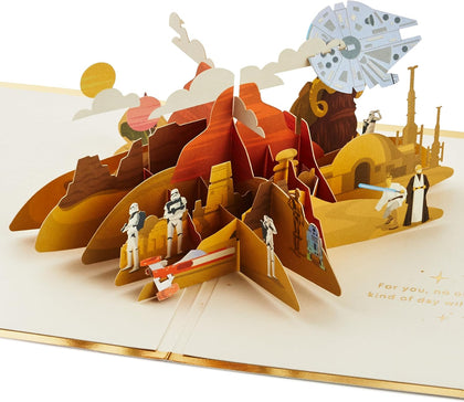 Signature Paper Wonder Star Wars Pop Up Birthday Card (Luke Skywalker and Obi-Wan),