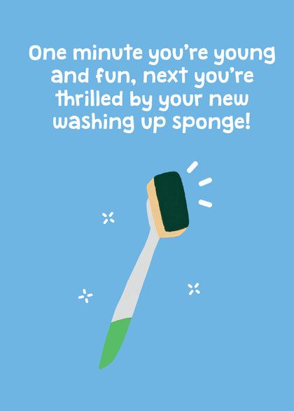 New Washing Up Sponge Squeaky Clean Fun! Birthday Card