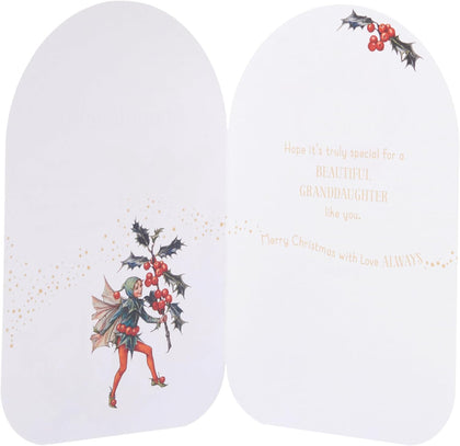 Fairy Girl, Stars and Candles Granddaughter Christmas Card