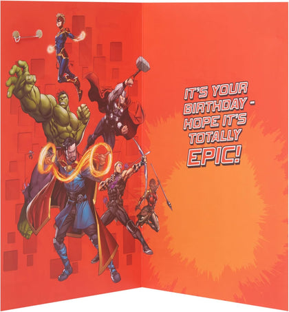 Marvel The Avengers Captain America & Heroes Design 6th Birthday Card