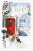 Dog and Cat Design Wife Christmas Card