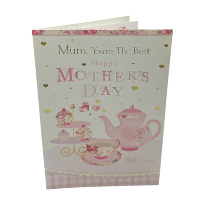 Mum You're The Best Pastel Pink Floral Mother's Day Card