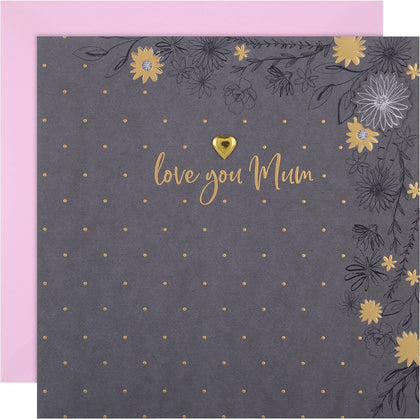 Classic Love You Design Mum Birthday Card