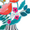 Die Cut Black Stripes Design Magical Botanicals Paper Flowers Open Blank Card