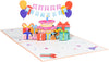 Flag Pulling Birthday Party 3D Pop Up Greeting Card