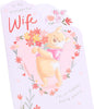 Winnie The Pooh with Bouquet Design Wife Valentine's Day Card