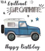 Hand-Finished Wonderful Brother Birthday Greeting Card
