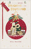 Boofles Sat On Log Daughter & Boyfriend Christmas Card