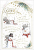 Bear Building Snowman Grandson Christmas Card