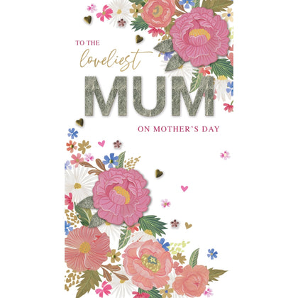 The Loveliest Mum Pink Petal Passion Hand-Finished Mother's Day Card