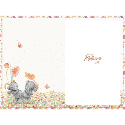 Bears Holding Hands In Flowers To Wonderful Mum Mother's Day Card