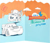 Disney Car Lightning McQueen Design 4th Birthday Card with Activity Inside