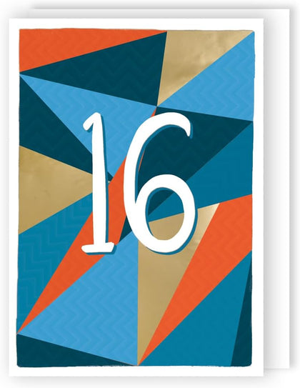Sweet Sixteen Shapes! Contemporary 16th Birthday Card
