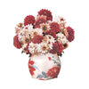Crimson & Cream Dahlia Elegance 3D Pop Up Vase Greeting Card