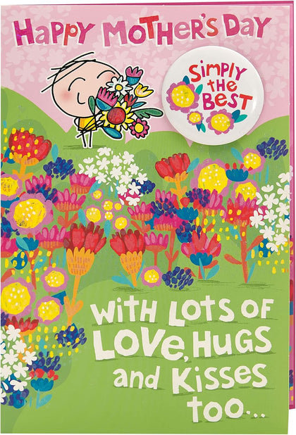 Cartoon Design Mother's Day Card with Badge