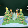 Two-Sided Reindeer Festive Scene 3D Pop Up Christmas Card