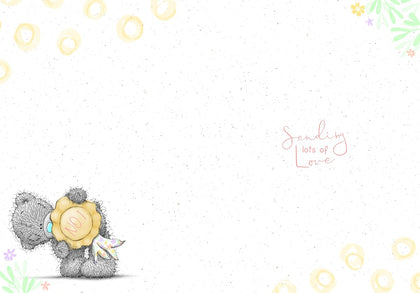 Bear With Rosette Open Birthday Card